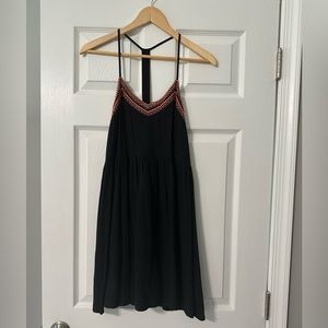 Short black dress with colorful detail